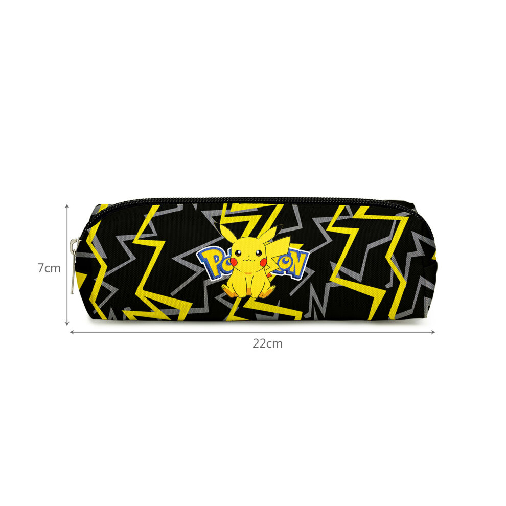(02, 3PCS) Poku00e9mon Pikachu Backpack Lunch Bag Pencil Case Set Kids Gift