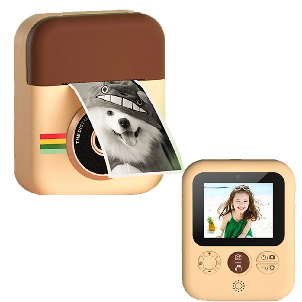 Kids Instant Printing Camera Mini Digital Camera With HD 1080P Video Recording Thermal Photo Paper 32GB SD Card New Year Christmas Birthday Gift for 3 4 5 6 7 8 9 10 Years Old Girls Boys