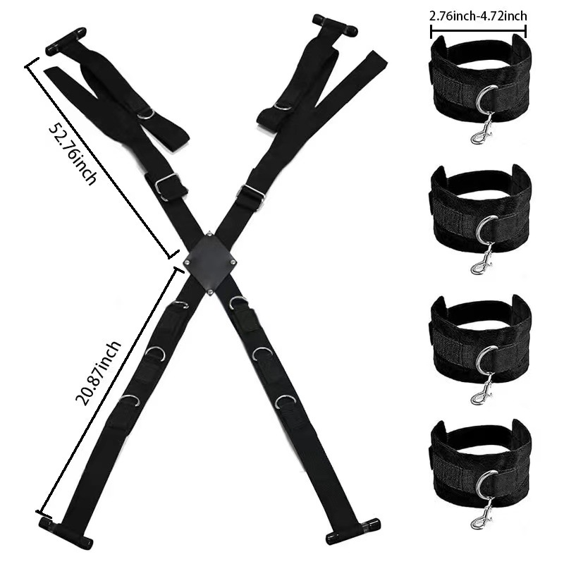 Sex Toys BDSM Adult Goods SM Bondage Restraint Kits Belt On Door with Handcuffs Foot Cuffs for Couple Flirting