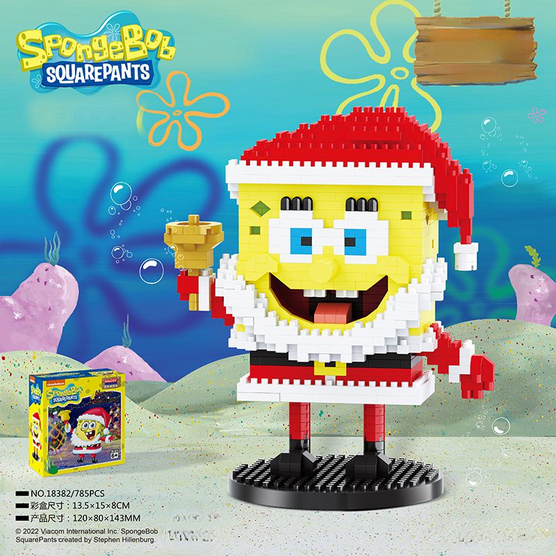 Christmas SpongeBob 3D Model Block Mini Building Blocks