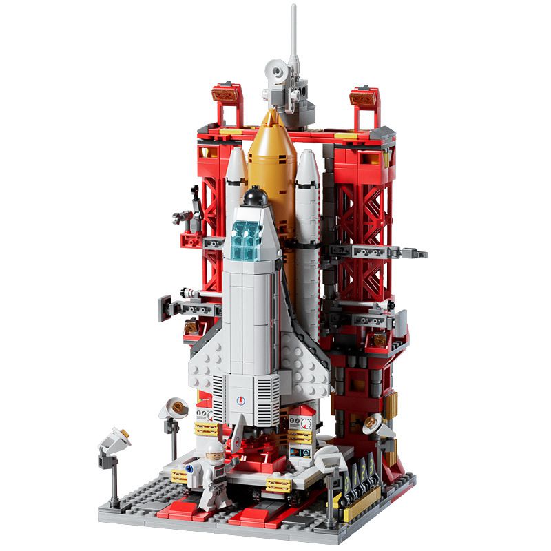 (Spacecraft 107 Pcs) DIY Spacecraft Building Blocks Assembling Bricks Launch Center Base Puzzle Model Set Bricks Toys For Children Boys Gift