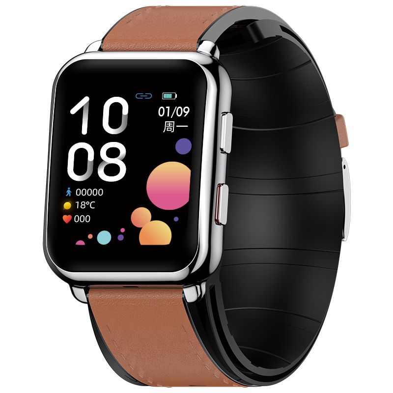(Black) Air Pump Airbag True Blood Oxygen Pressure Smart Watch Temperature Medica Grade Fashion Sports Watch