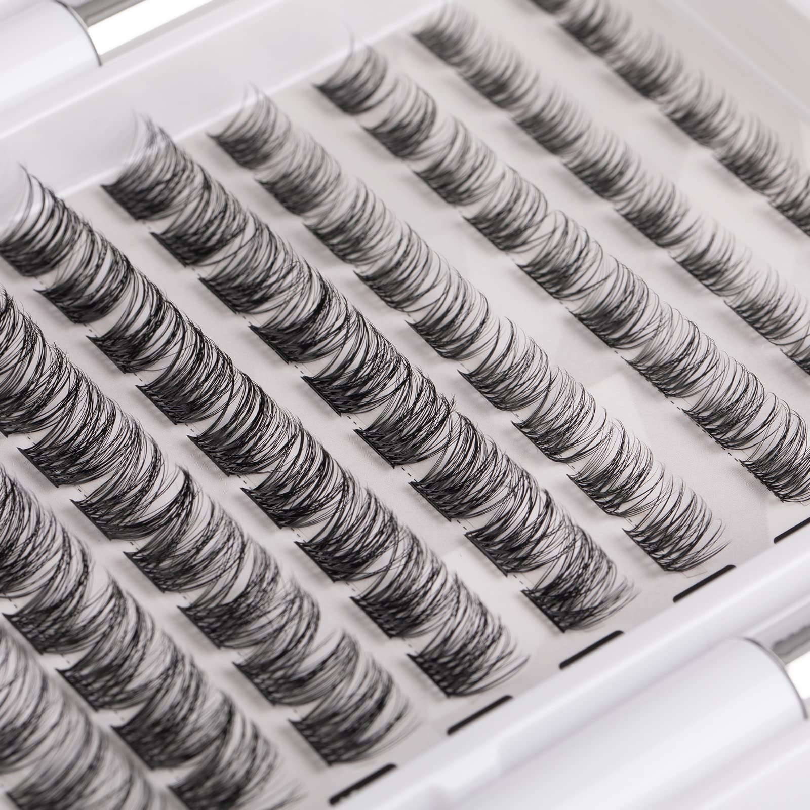 (90 Clusters) Individual Eyelashes Cluster Lashes DIY False Lashes 3D Fake Eyelash Extension Kit Reusable Precut Segmented Cluster Soft Natural C CC D Curl with Eyelash Glue and Tweezers Home Use