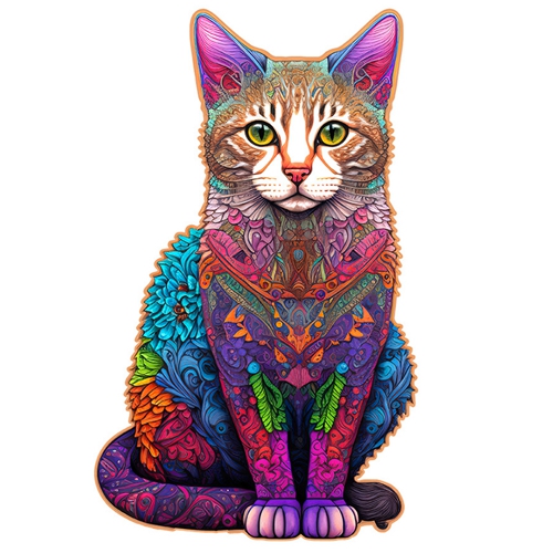 Cats Animal Shape Magic Wooden Jigsaw Puzzles Unique Shaped Puzzle Pieces for Adults and Kids