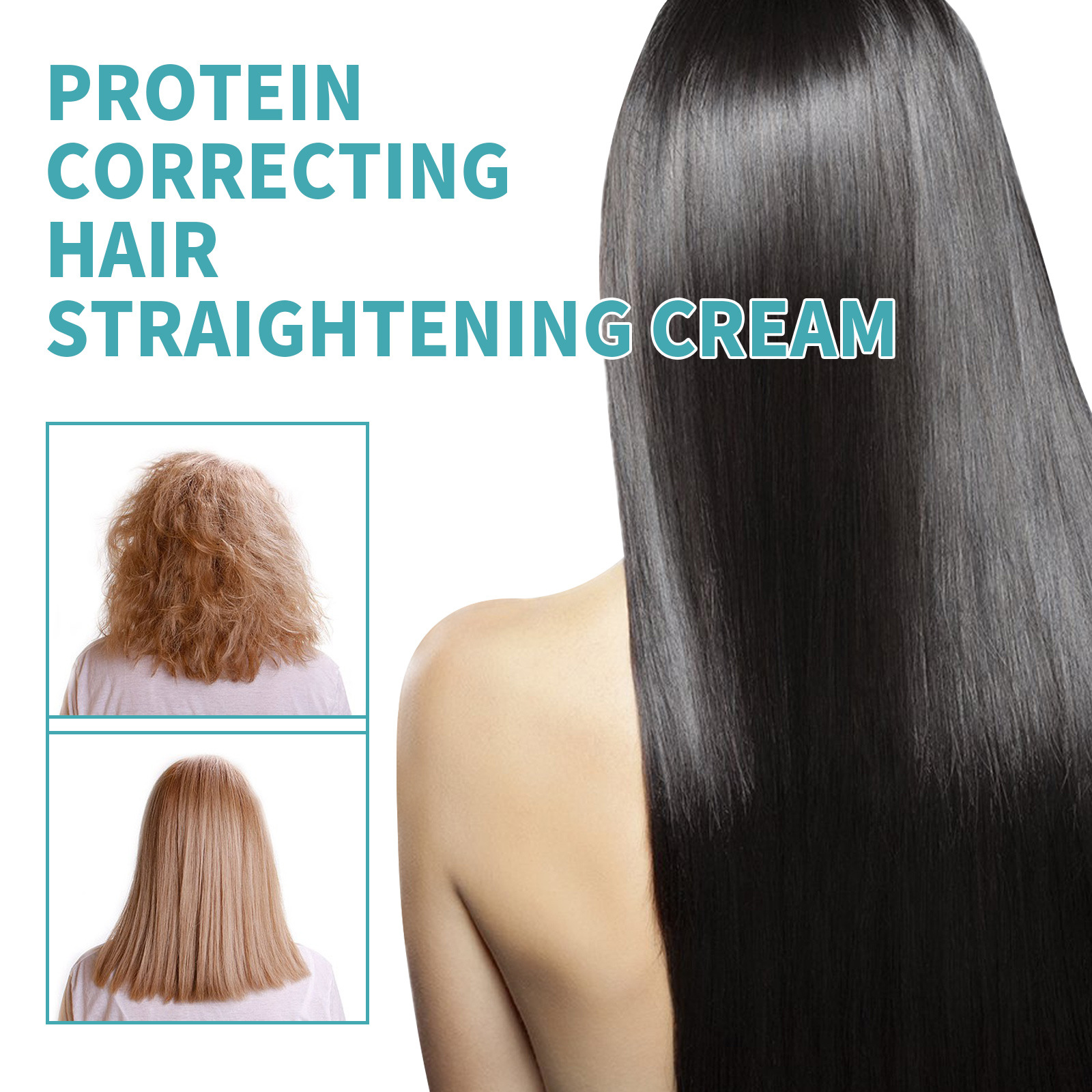 Protein Hair Straightening Cream Hair Treatment Cream with Smoothing Home Styling Straight Hair Softener Free From Pulling And Not Hurting