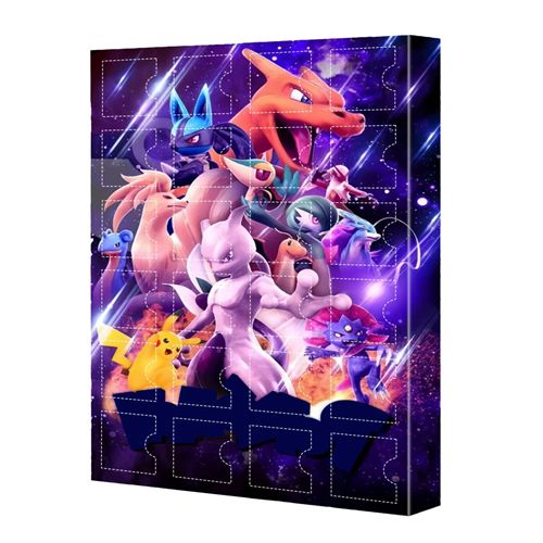 Cartoon Christmas Advent Calendar Xmas Countdown Calendar for Kids 24PCS Cute Pokemon Action Minifigures Doll Stocking Stuffer Party Decor Kids Gifts