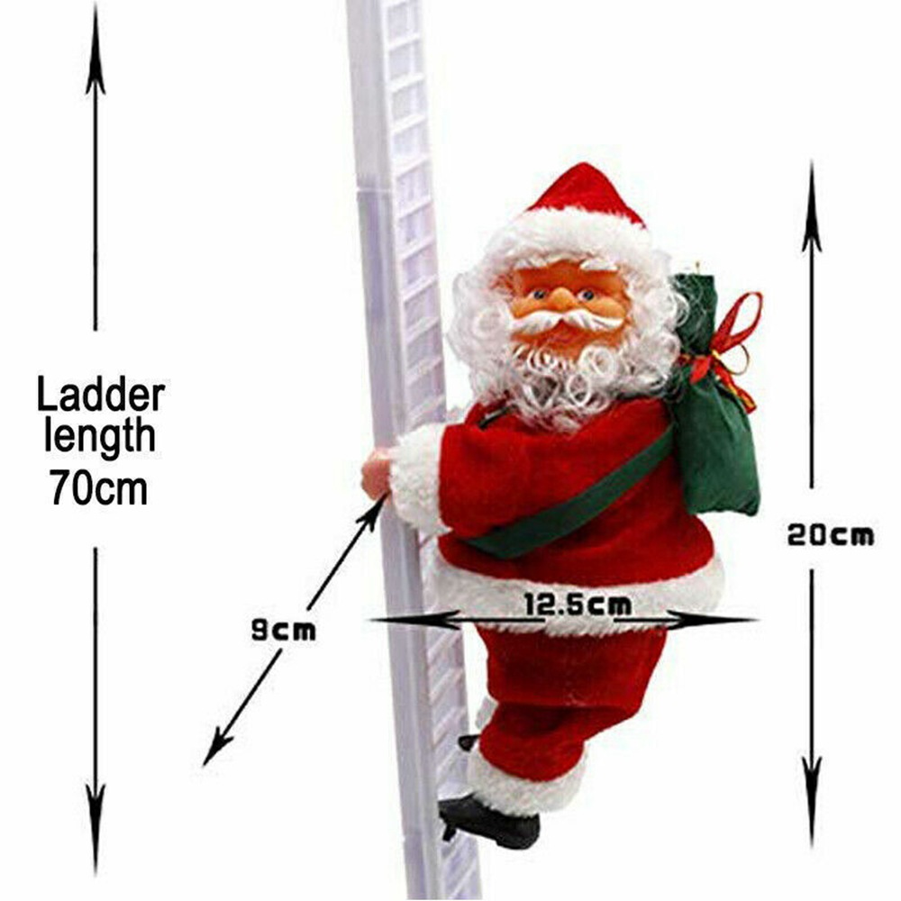 Electric Santa Claus Climbing Ladder Christmas Ornament Decorations Christmas Tree Indoor Outdoor Party Decor