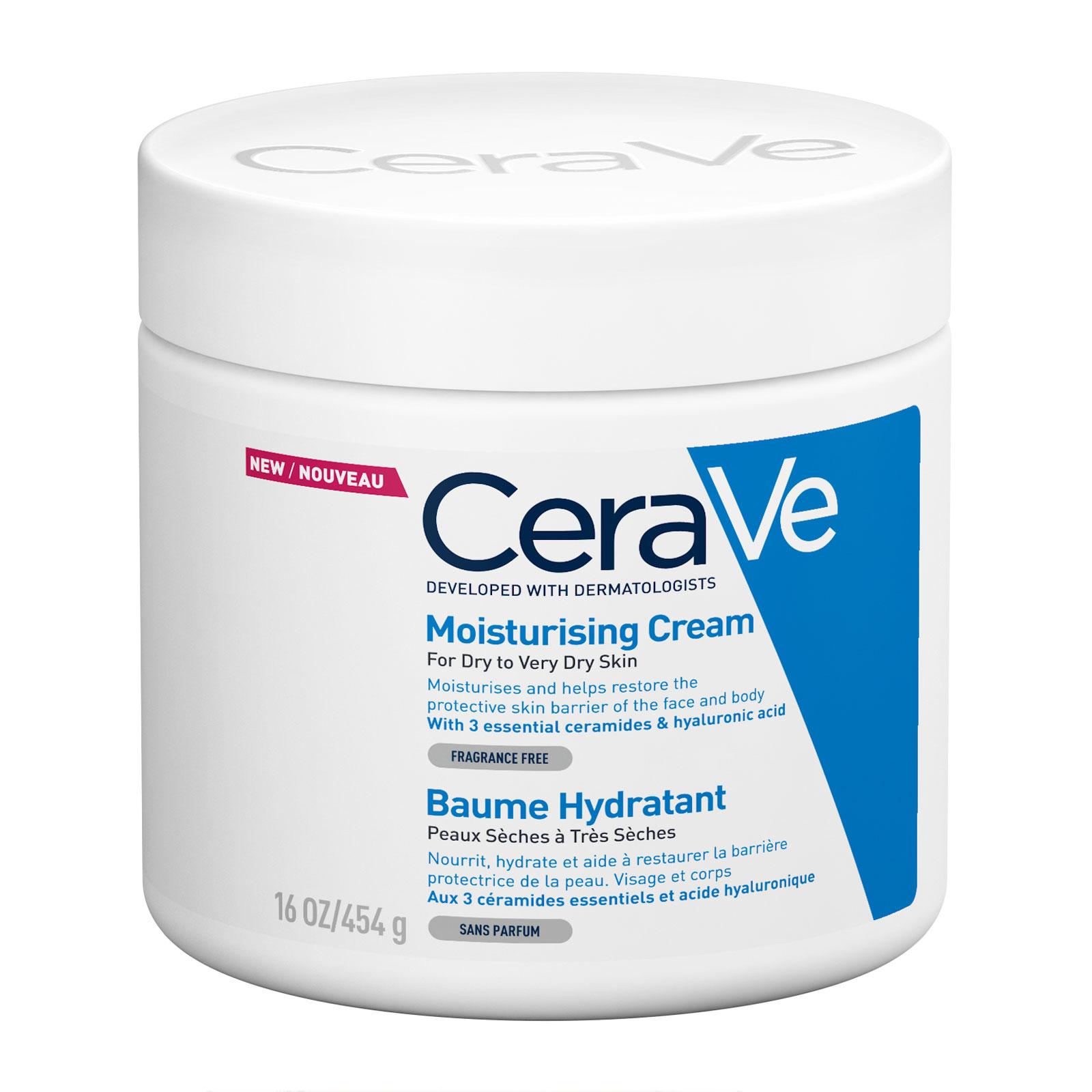 (454g) CeraVe Moisturising Cream for Dry to Very Dry Skin with Hyaluronic Acid and 3 Essential Ceramides