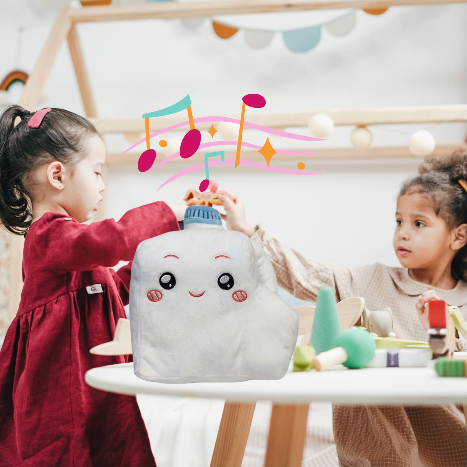 (Milky Plush Toy) LANKYBOX Milky Plush Toy with Singing Voice Cute Plush Doll Musical Soft Stuffed Toy for Friends and Fans