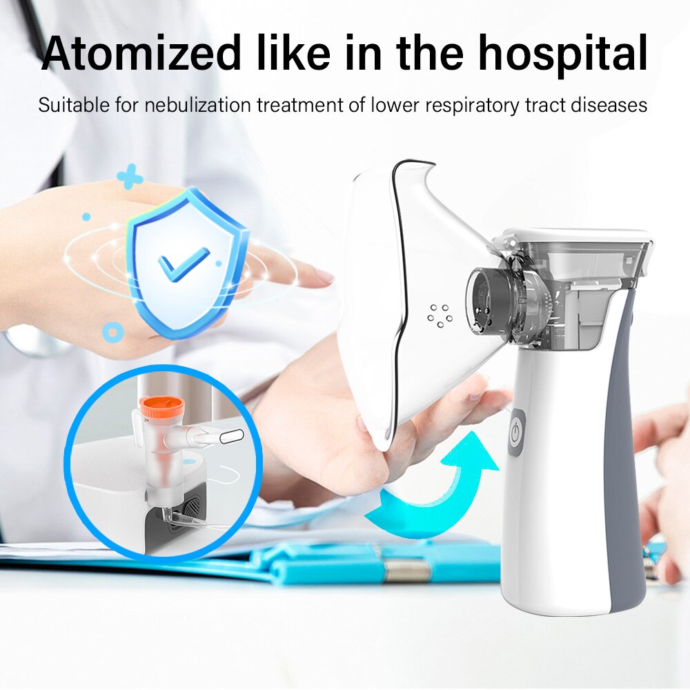Portable Mesh Nebulizer Ultrasonic Mini Handheld Atomizer Machine Household Nebuliser for Kids and Adults