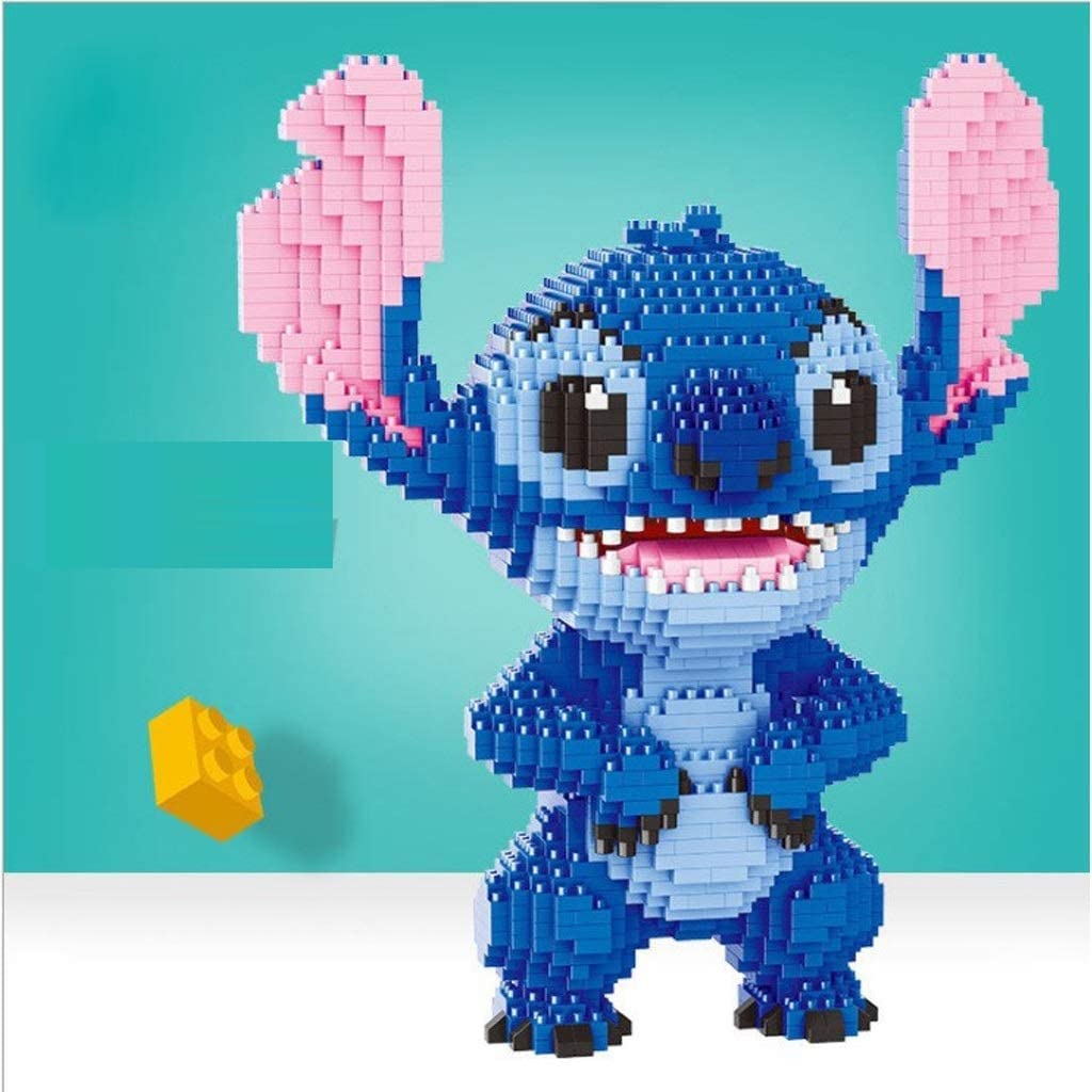 2Pcs Nano Building Blocks Blue Anime Model Micro Blocks 3D Puzzle Stitch Blocks Building Kit Parent-Child Interactiontoys Kids Christmas Birthday Gif