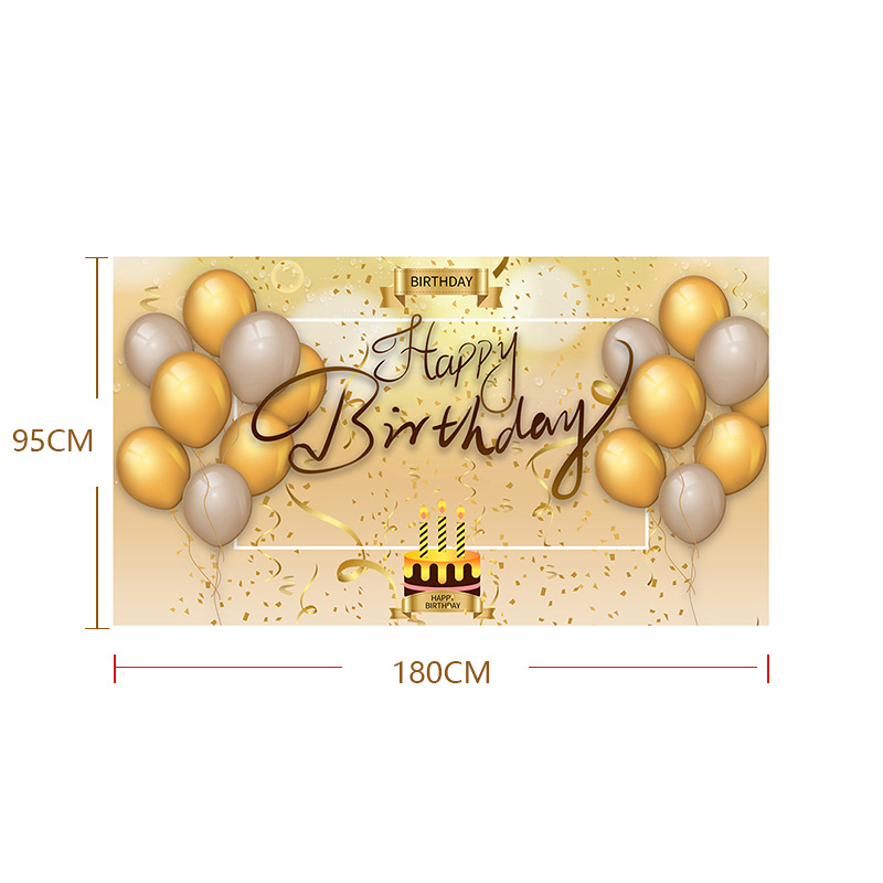 Birthday Backdrop Banner Sign Background Party Decoration Supplies Poster Large Fabric Glitter Balloon Sign Birthday Photo Backdrop