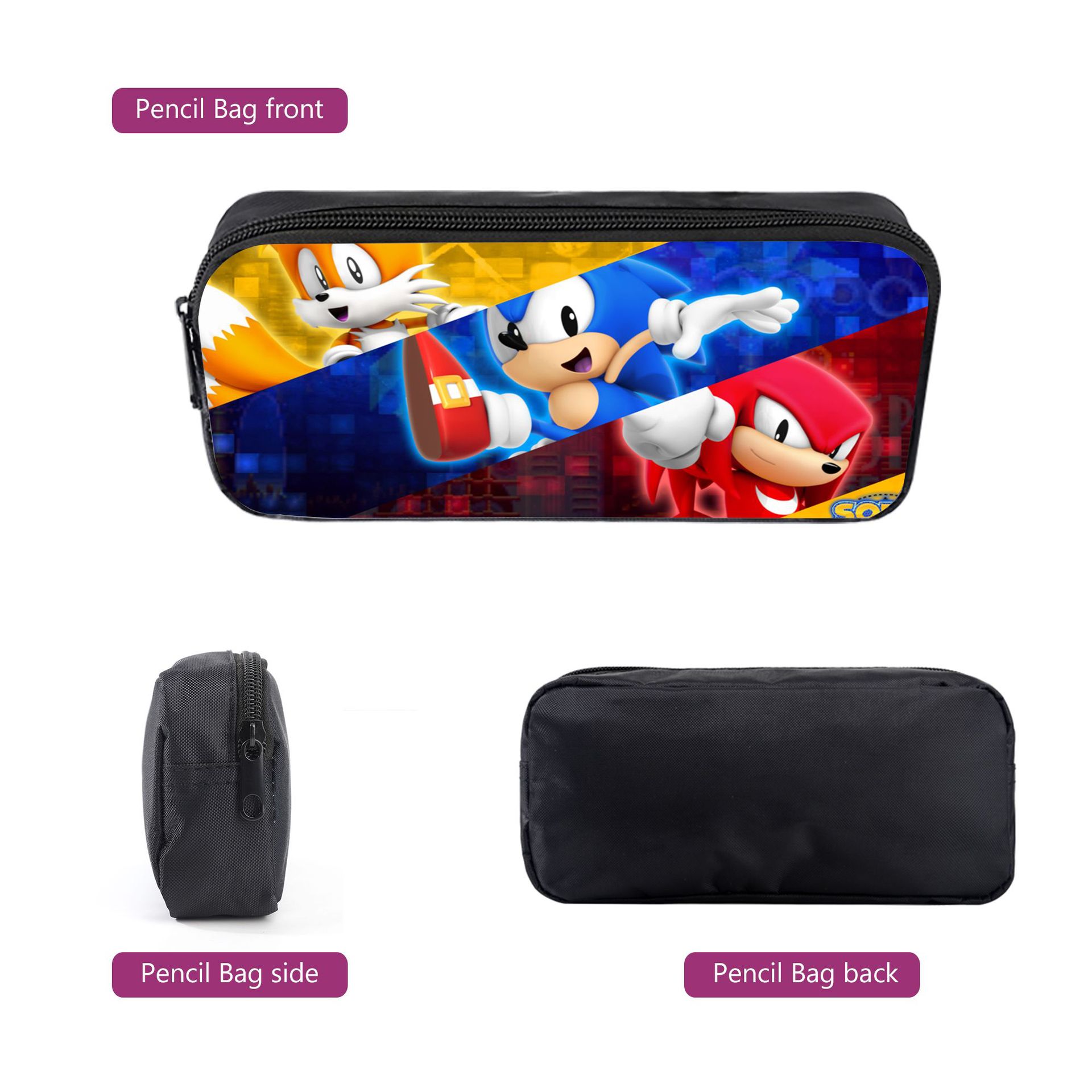 (Style A) Sonic The Hedgehog 3D Printed Childrens School Backpack for Kids Travel Rucksacks Book Bags Kids School Bag