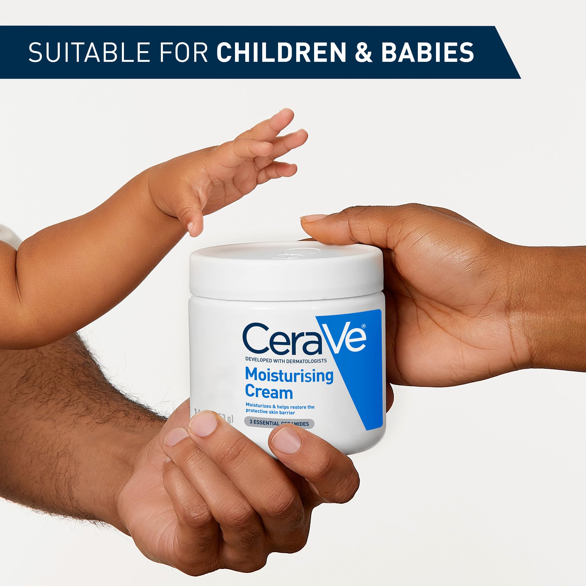 CeraVe Moisturising Cream Face Body With 3 essential ceramides hyaluronic acid For dry to very dry skin 542g