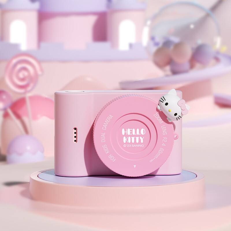 (Blue) Hello Kitty Kuromi Retro Camera For Kids Cartoon Cute Pink Digital Kuromi Camera For Kids Selfie Small Dslr C5-1 In Stock