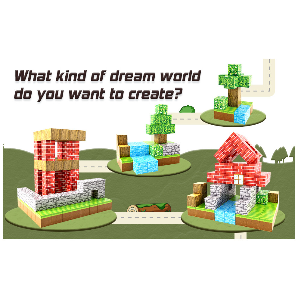 Minecraft Indoor Room Bed Box Building Blocks Magnetic Set DIY Model