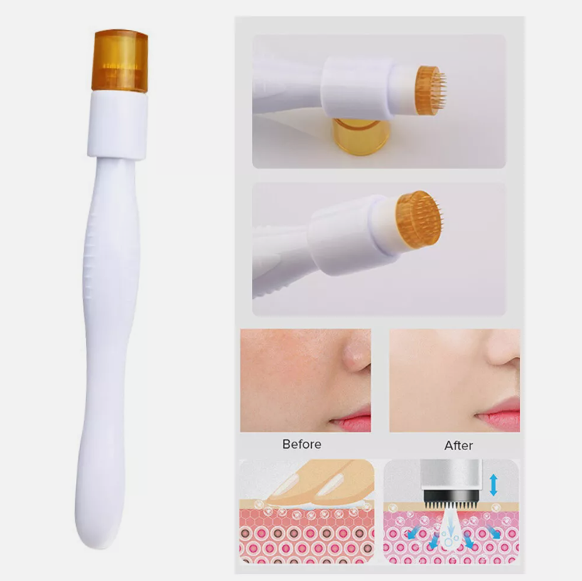 (0.2mm) DRS 40 Needle Titanium Derma Stamp Micro Needling Professional Therapy System Seal Needle for Face Skin Care Scalp Hair Beard Growth Beauty Equipment Tool