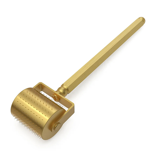 Microneedle Roller Luxurious 24K Gold Micro Needle Roller DRS 250 Pin Titanium Derma Roller for Facial Skin Care Hair Beard Growth Treatment