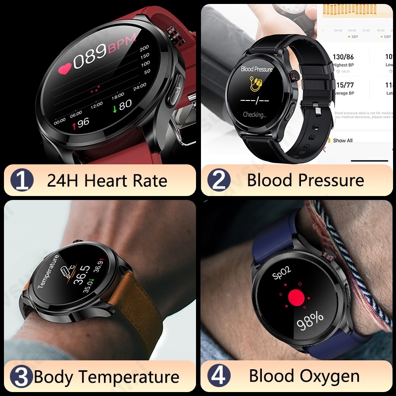 Non-invasive Blood Glucose Smartwatch Men Heart Rate Blood Pressure Sports Smart Watch