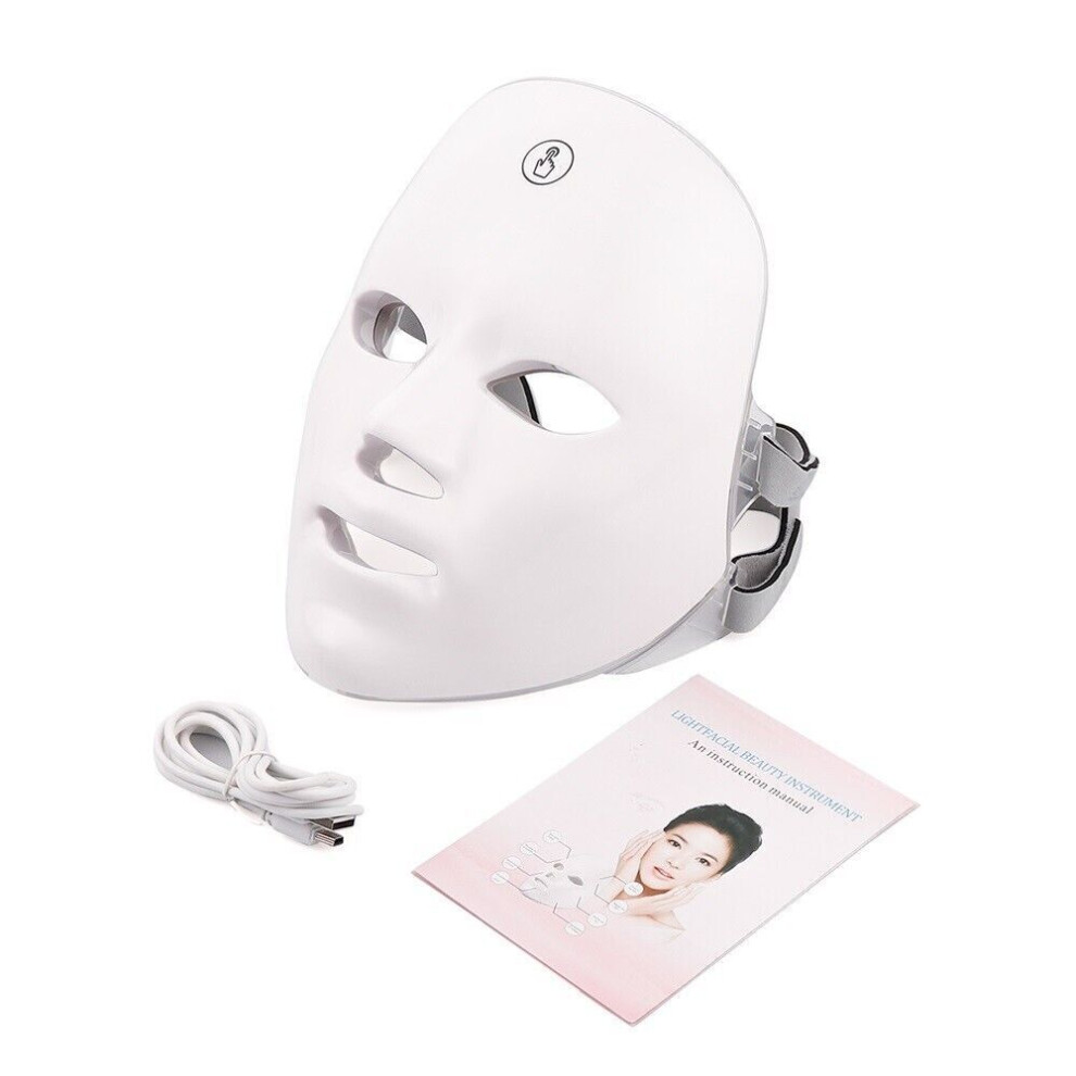 Light Therapy LED Face Mask,LED Photon Therapy 7 Color Light Treatment with Touch Button Anti Aging.Facial Light Therapy Mask Skin Facial Beauty