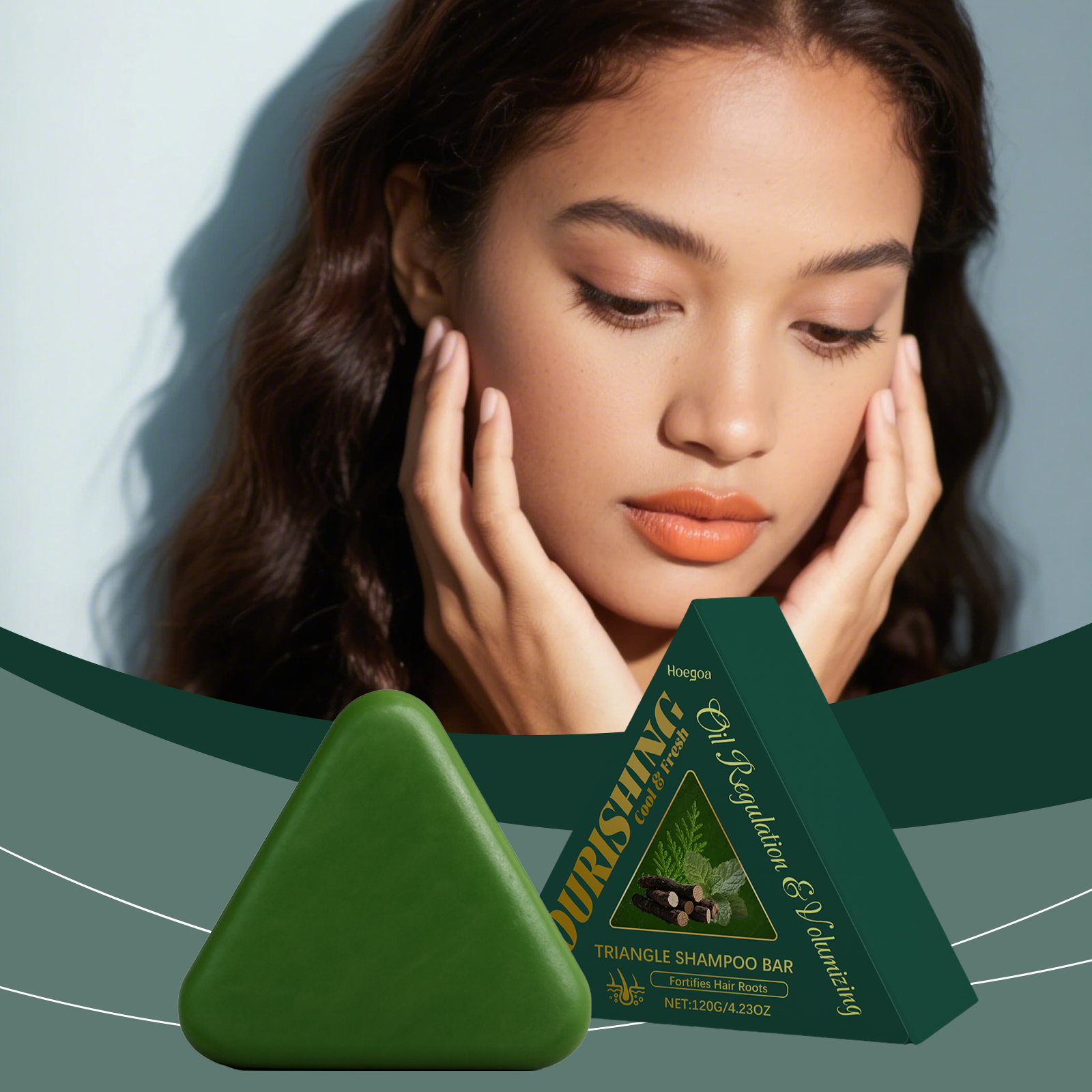 Usman Grass & Platycladus Herbal Shampoo Soap Natural Hair Treat Strengthens Roots Controls Oil Cleanses Scalp Hair Care ﻿