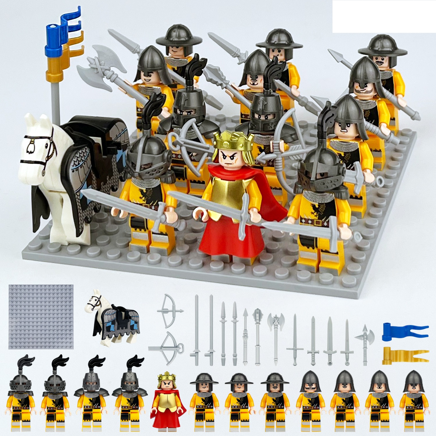 Medieval Evil Knight Special Forces Minifigure Custom Minifigure Toy Soldiers Army Toys Set for Strategy Games and Collecting