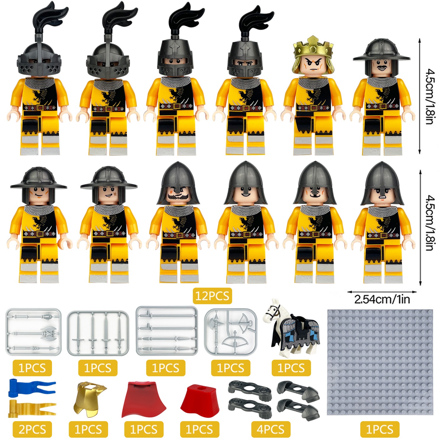 Medieval Evil Knight Special Forces Minifigure Custom Minifigure Toy Soldiers Army Toys Set for Strategy Games and Collecting