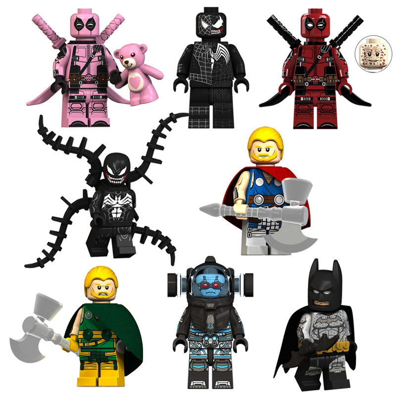 (Style A) Spider Man Batman Action Mini Figures Building Blocks Marvel Cinematic Universe Collectible Series Toys Role Play Gifts for Kids