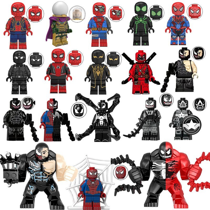 (Style A) Spider Man Batman Action Mini Figures Building Blocks Marvel Cinematic Universe Collectible Series Toys Role Play Gifts for Kids