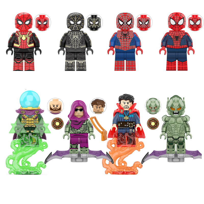 (Style A) Spider Man Batman Action Mini Figures Building Blocks Marvel Cinematic Universe Collectible Series Toys Role Play Gifts for Kids