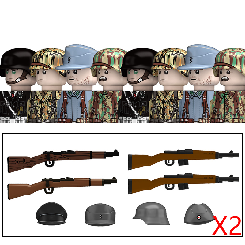 (Style J) Military WW2 German Navy Armored Troops Building Blocks US 101st Britain Soviet Union Soldiers Infantry Weapons Bricks Toys Kids
