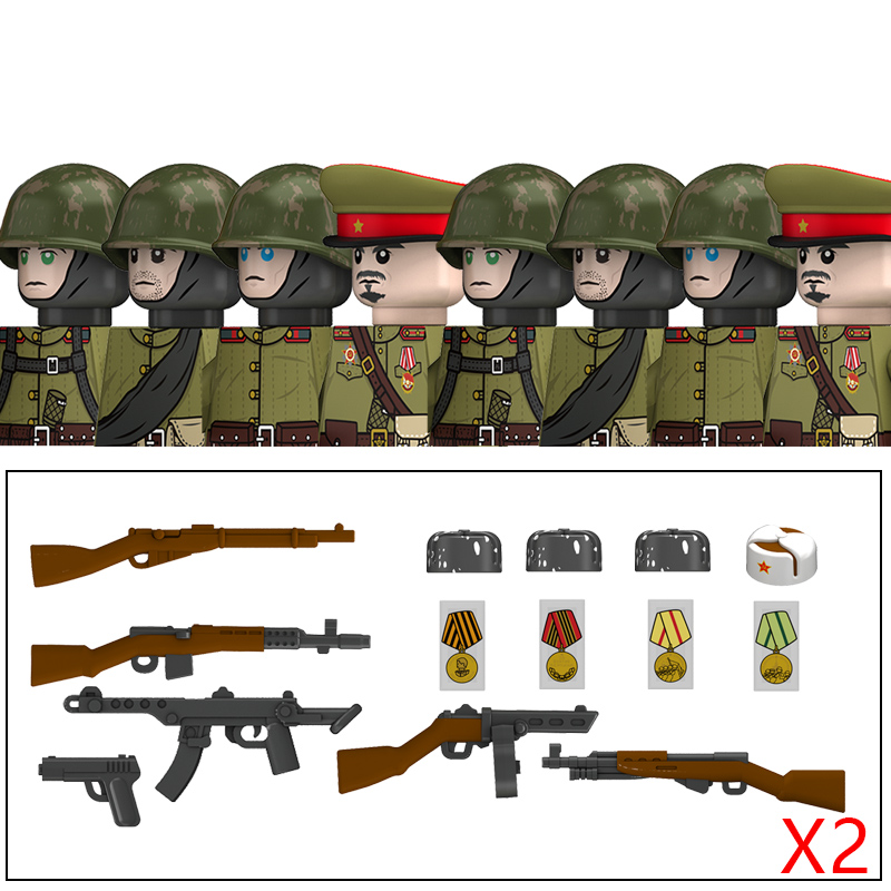 (Style J) Military WW2 German Navy Armored Troops Building Blocks US 101st Britain Soviet Union Soldiers Infantry Weapons Bricks Toys Kids