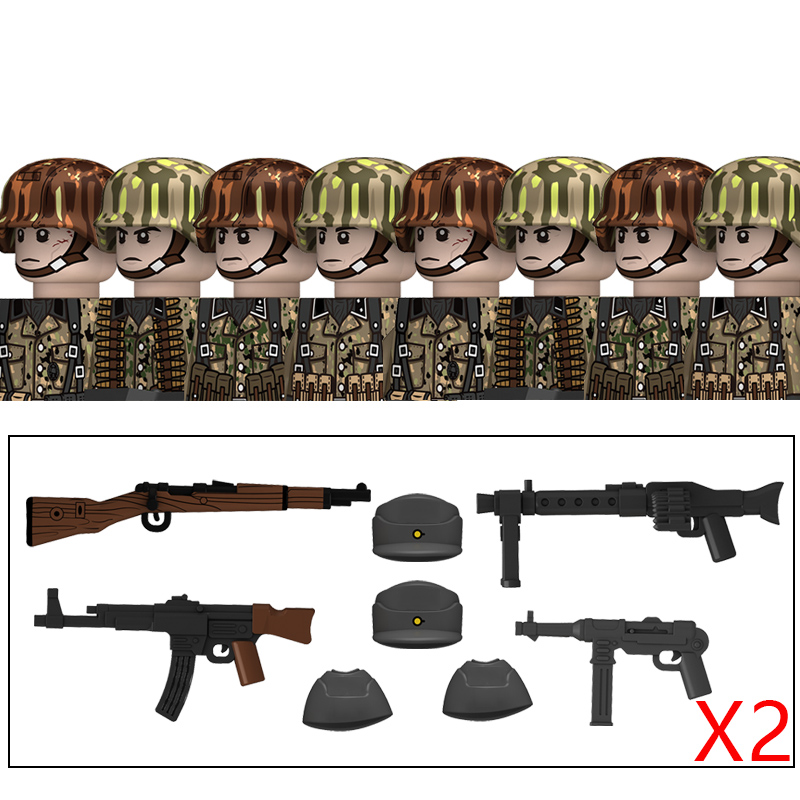 (Style J) Military WW2 German Navy Armored Troops Building Blocks US 101st Britain Soviet Union Soldiers Infantry Weapons Bricks Toys Kids