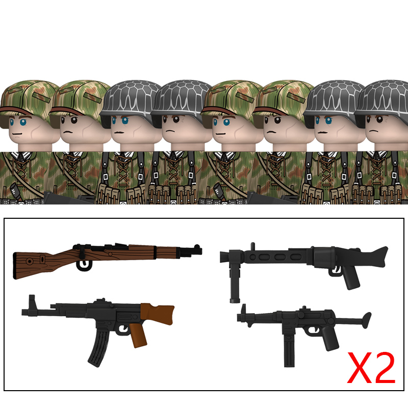 (Style J) Military WW2 German Navy Armored Troops Building Blocks US 101st Britain Soviet Union Soldiers Infantry Weapons Bricks Toys Kids