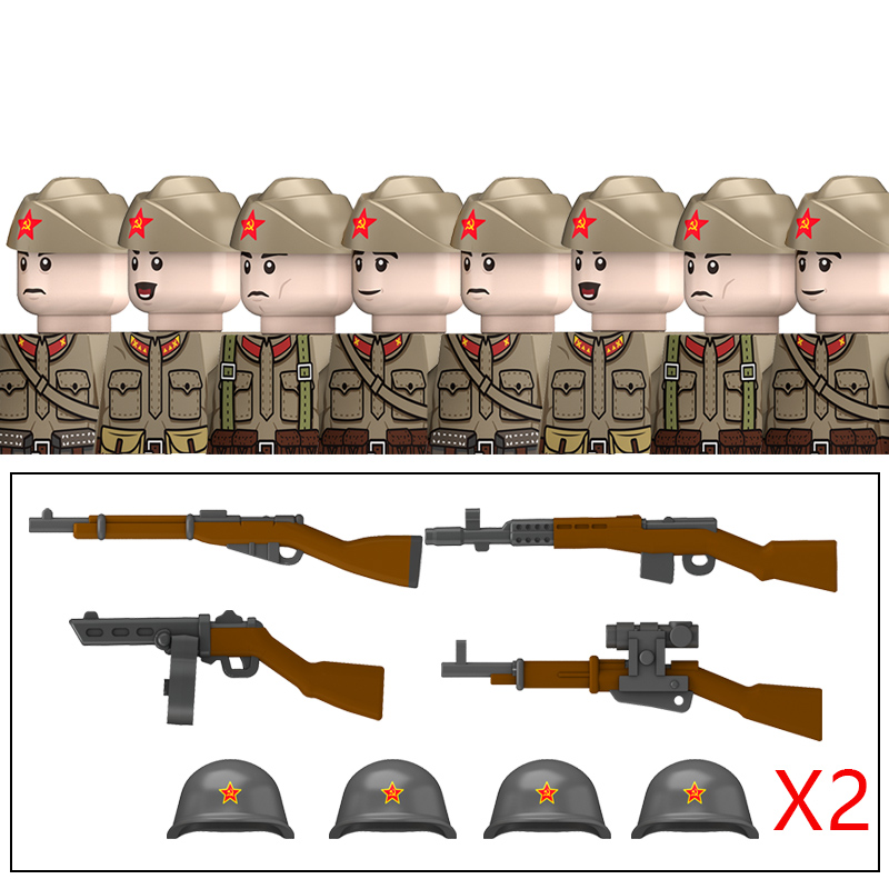(Style J) Military WW2 German Navy Armored Troops Building Blocks US 101st Britain Soviet Union Soldiers Infantry Weapons Bricks Toys Kids