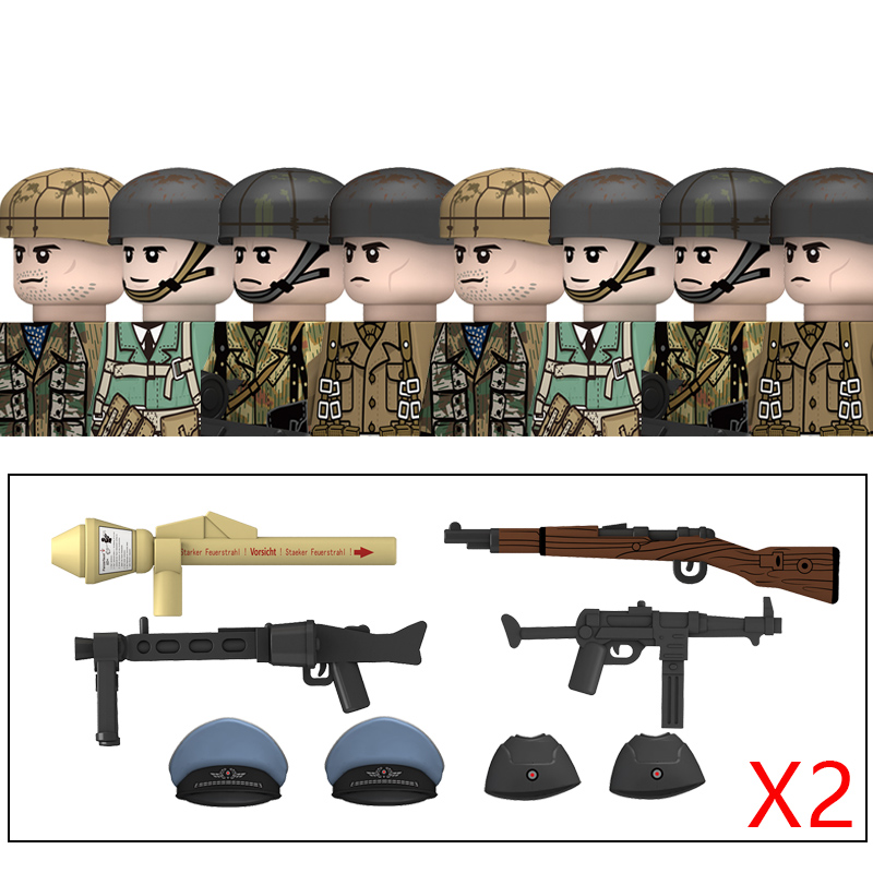 (Style J) Military WW2 German Navy Armored Troops Building Blocks US 101st Britain Soviet Union Soldiers Infantry Weapons Bricks Toys Kids