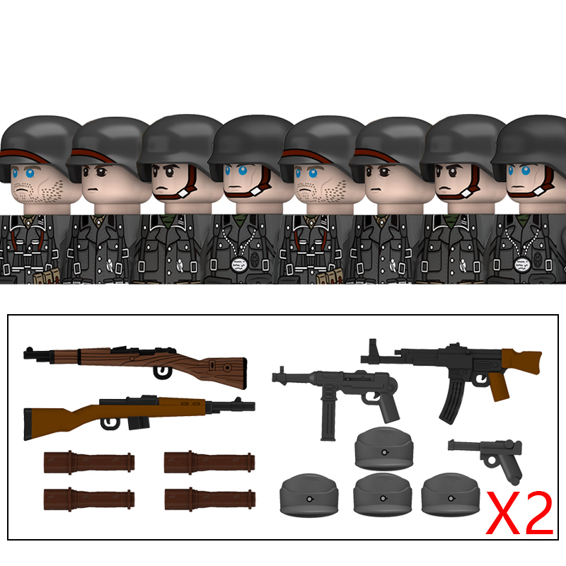 (Style J) Military WW2 German Navy Armored Troops Building Blocks US 101st Britain Soviet Union Soldiers Infantry Weapons Bricks Toys Kids