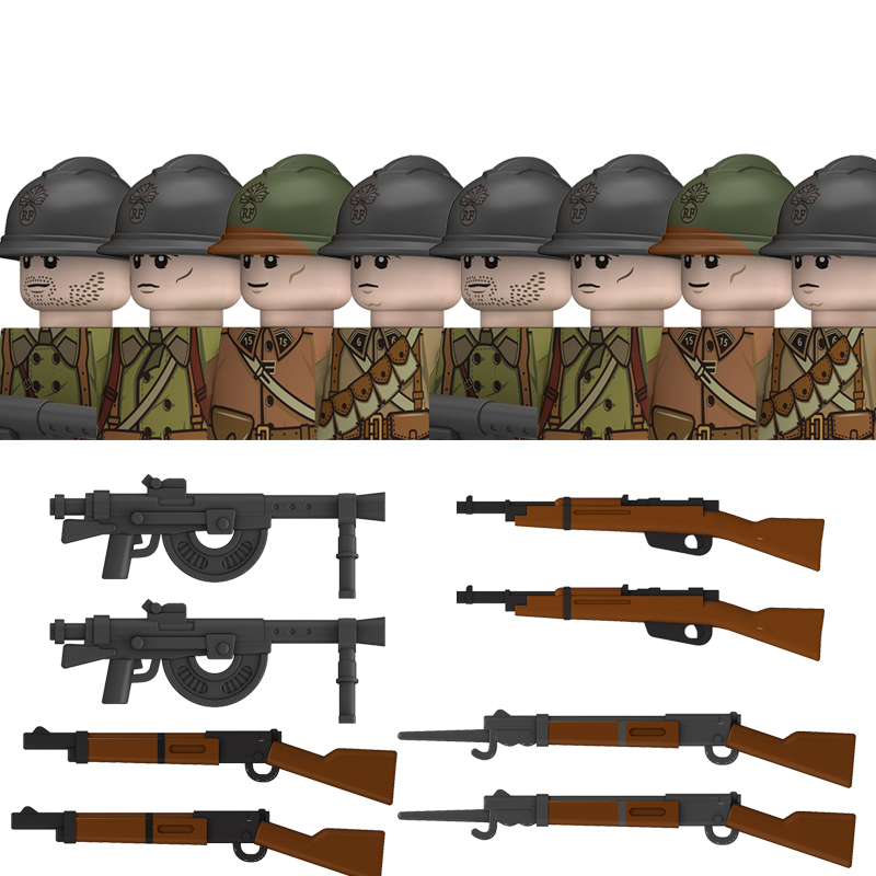 (Style J) Military WW2 German Navy Armored Troops Building Blocks US 101st Britain Soviet Union Soldiers Infantry Weapons Bricks Toys Kids