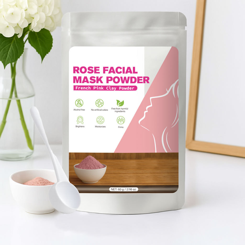 Rose Mask Powder Soothing Hydrating Purifying For Glowing Skin Daily Facial Care And Relaxing Treatment 60g
