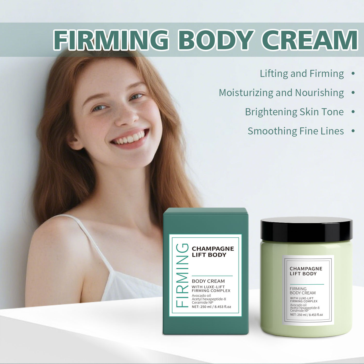 Firming Body Cream Moisturizing Nourishing Skin Tightening Lotion For Dry Skin Daily Body Contouring Care 250g
