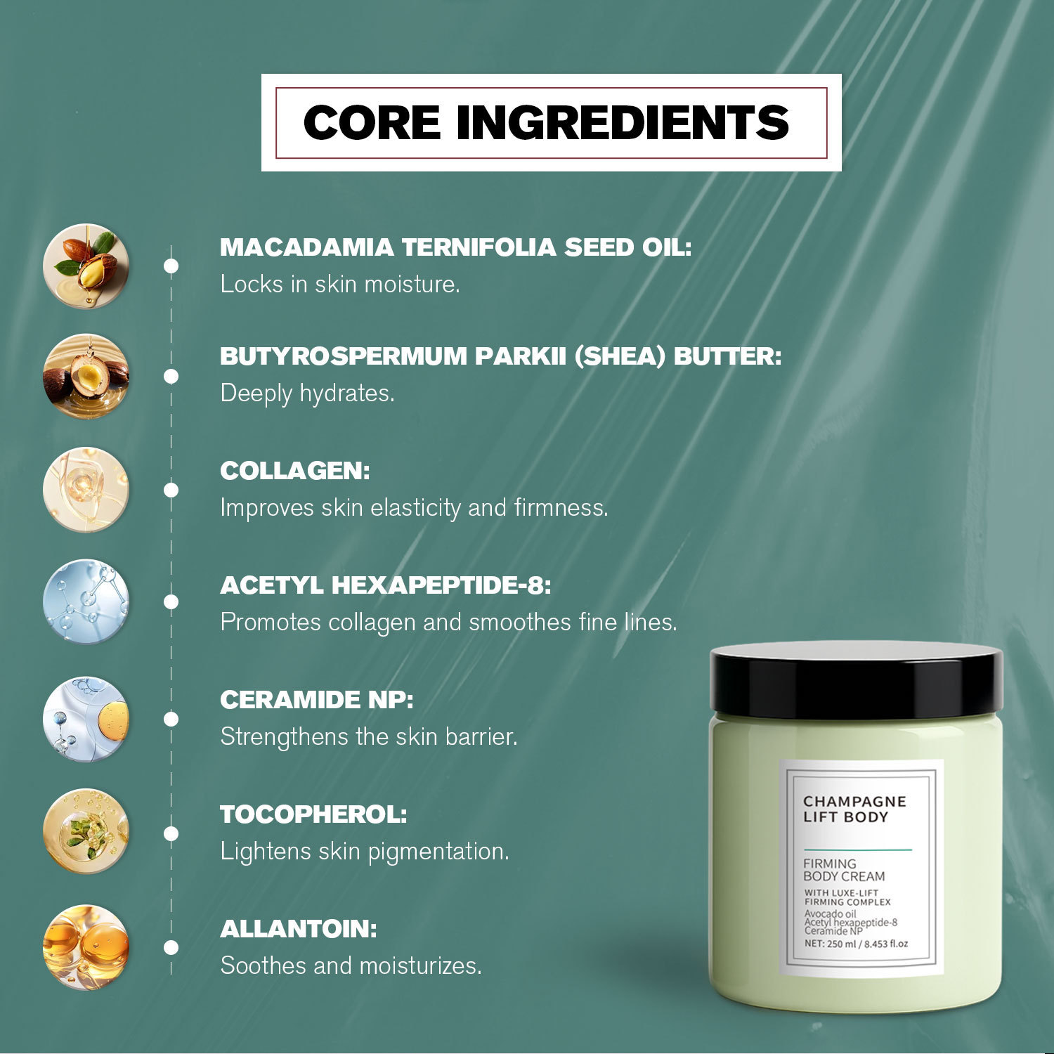Firming Body Cream Moisturizing Nourishing Skin Tightening Lotion For Dry Skin Daily Body Contouring Care 250g