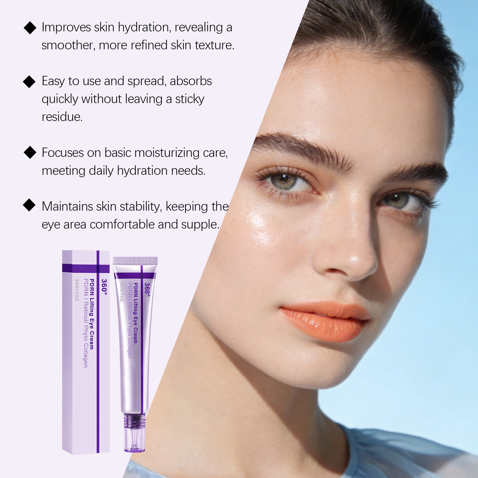 Moisturizing Eye Cream Skin Care Hydrate Eye Area Smooth Texture Light Non Greasy Soft Essence For Daily Eye Nourish