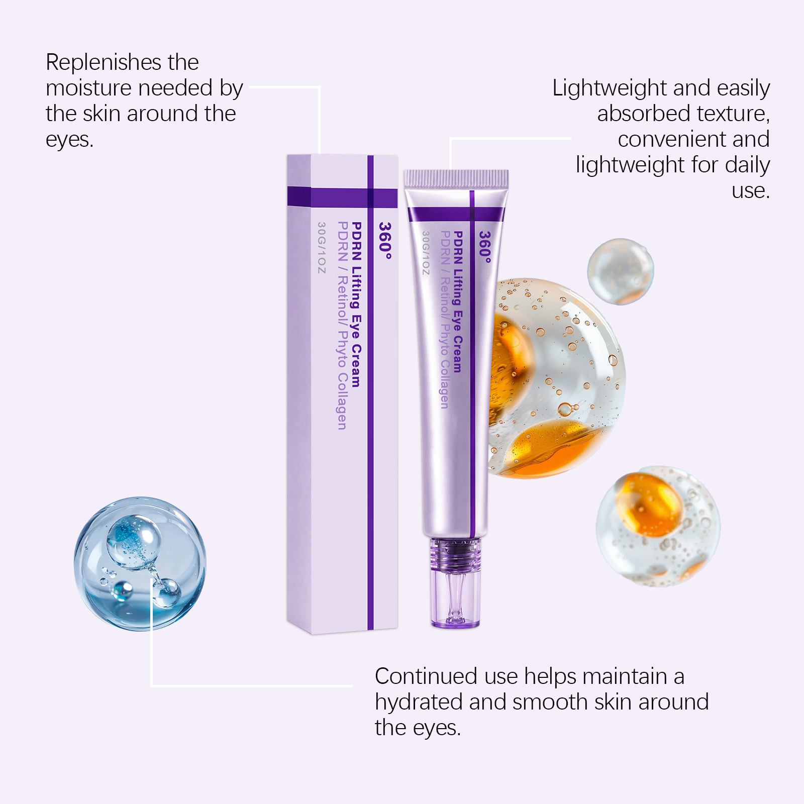 Moisturizing Eye Cream Skin Care Hydrate Eye Area Smooth Texture Light Non Greasy Soft Essence For Daily Eye Nourish