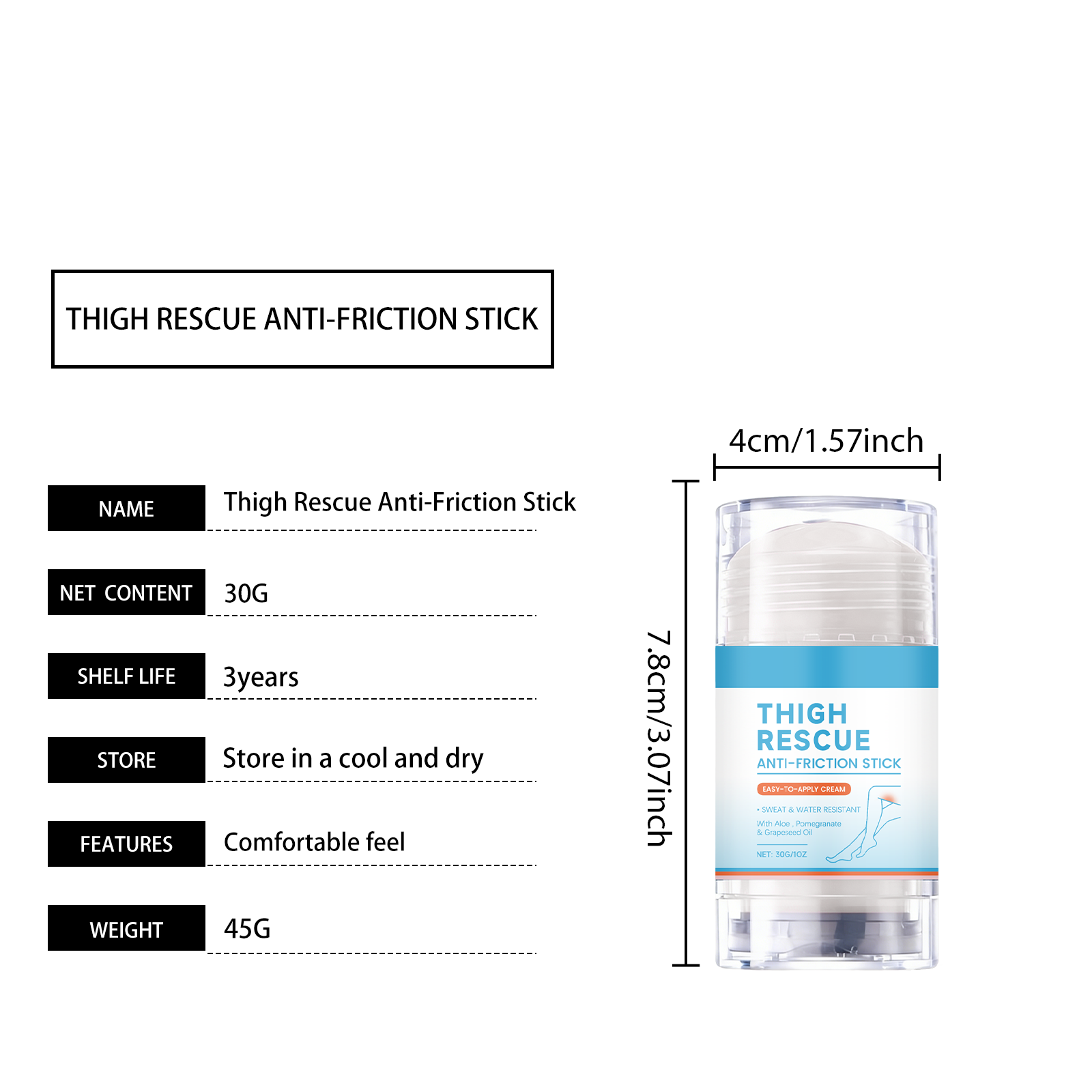 Body Anti Friction Care Stick Mild Moisturizing Skin Nourishing Smooth Comfort Daily External Body Care Lotion