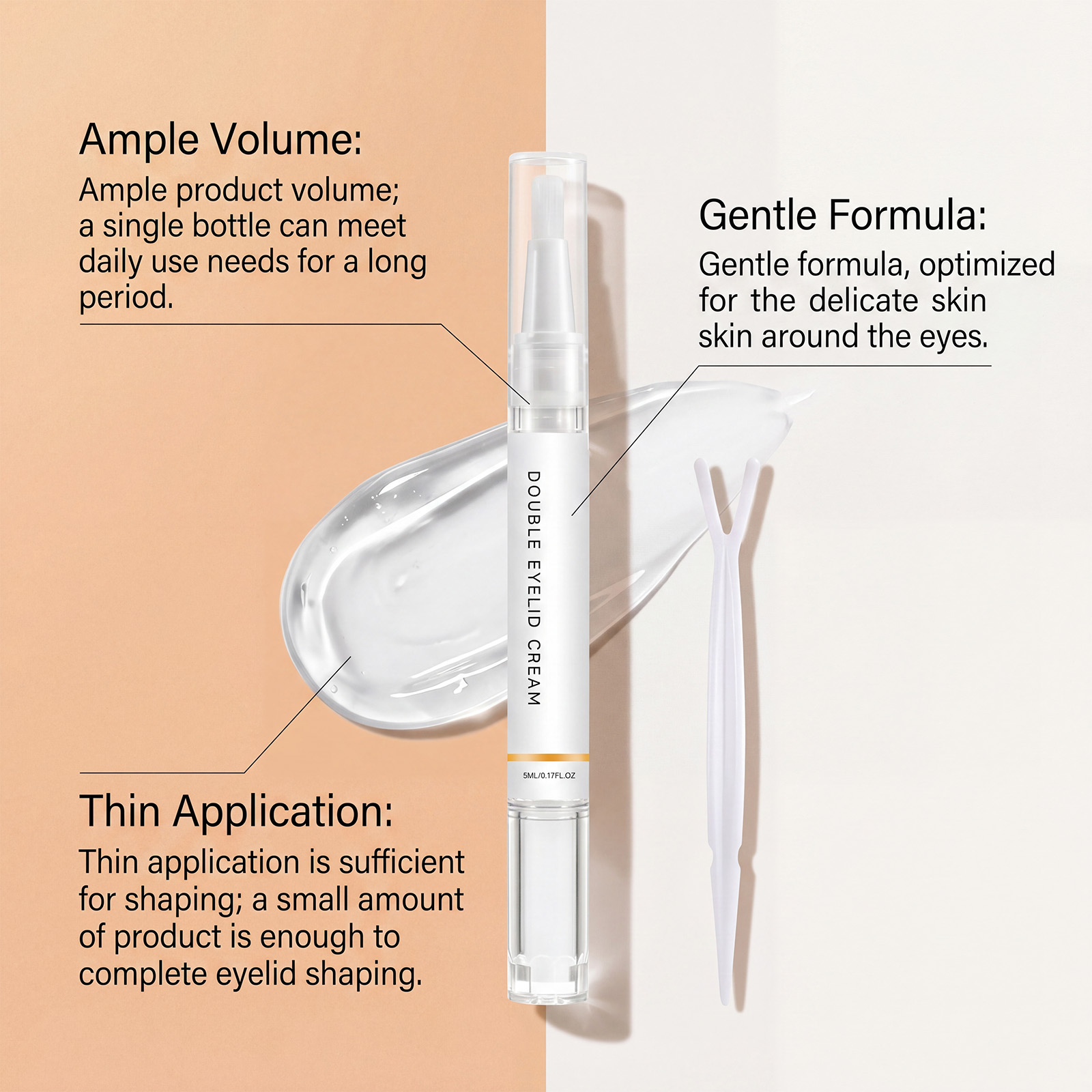 Double Eyelid Shaping Cream Light Film Easy Application No Makeup Marks Lift Eyelids Reshape Eye Contour