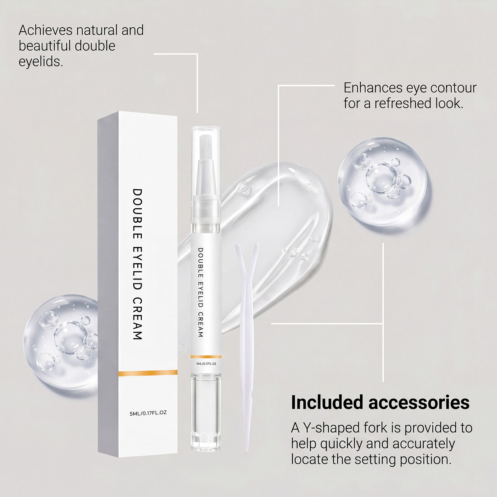 Double Eyelid Shaping Cream Light Film Easy Application No Makeup Marks Lift Eyelids Reshape Eye Contour