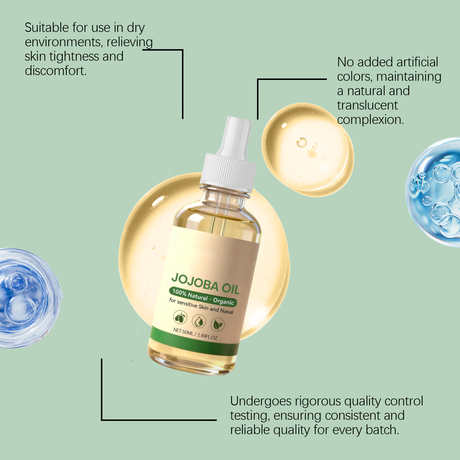 Moisturizing Nourishing Essential Oil Hydrate Soften Nutrient Multi Effect Care For Body Skin Face Hair Strand Tissue Balance Deep Revitalize