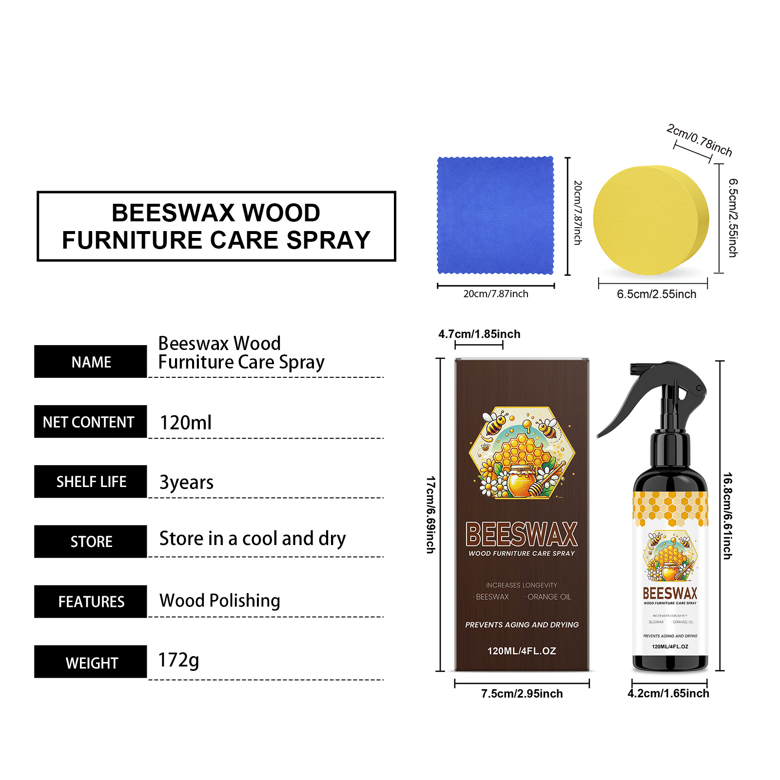 Beeswax Wood Furniture Care Polish Fix Tiny Scratches Mild Protect Brighten Wooden Surfaces All Timber Furnishings