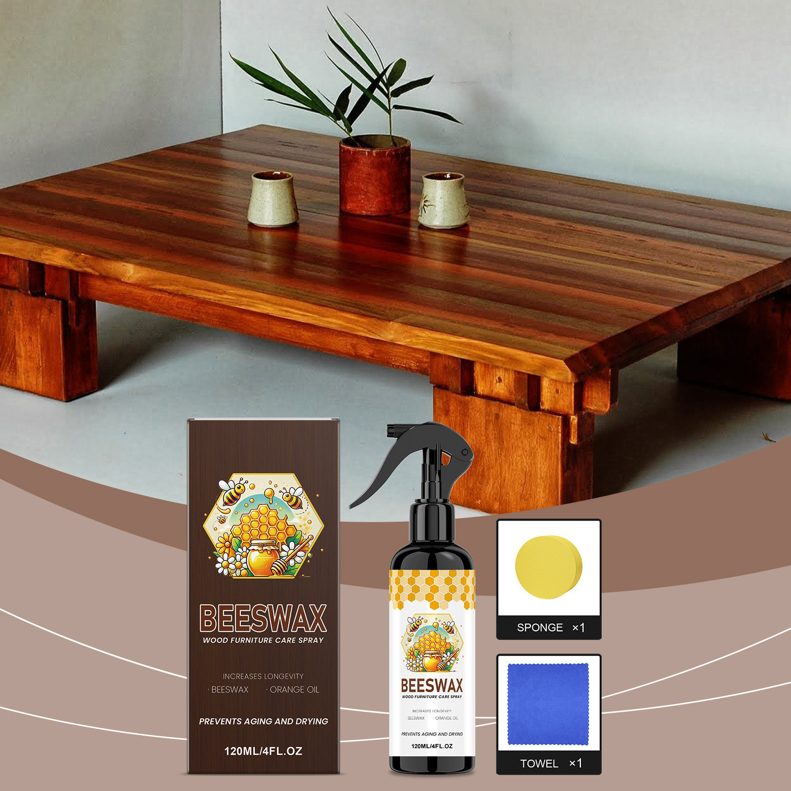 Beeswax Wood Furniture Care Polish Fix Tiny Scratches Mild Protect Brighten Wooden Surfaces All Timber Furnishings