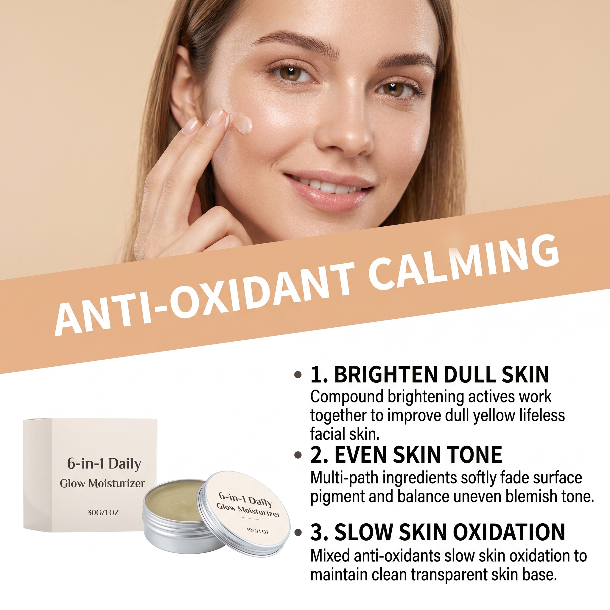 Facial Brightening Cream Multiple Nourishment Multidimensional Bright Even Pigment Mild Antioxidation Oral Care